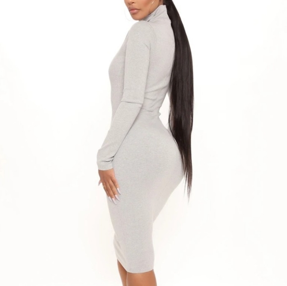 Fashion nova Grey midi dress - Picture 2 of 5